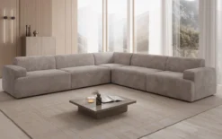 Designer Ecksofa Monza Wohnlandschaft XXL in Cord