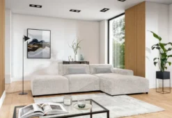 Designer Ecksofa Napoli inkl. Beistellhocker