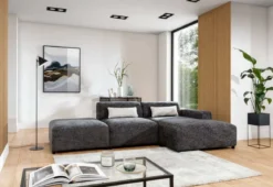 Designer Ecksofa Napoli inkl. Beistellhocker