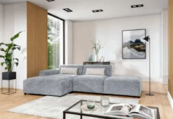 Designer Ecksofa Napoli inkl. Beistellhocker