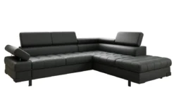 Designer Ecksofa Noelia mit Schlaffunktion und Stauraum in Echtleder