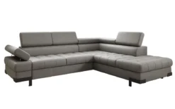 Designer Ecksofa Noelia mit Schlaffunktion und Stauraum in Echtleder