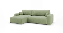 Designer Ecksofa Noma mit Schlaf- und Klappfunktion in Cord