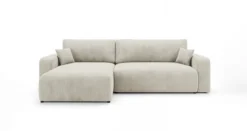 Designer Ecksofa Noma mit Schlaf- und Klappfunktion in Cord