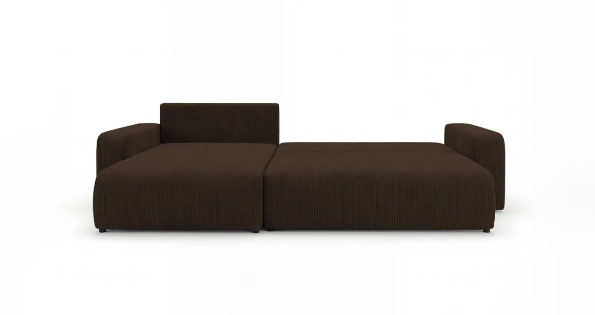 Designer Ecksofa Noma mit Schlaf- und Klappfunktion in Cord