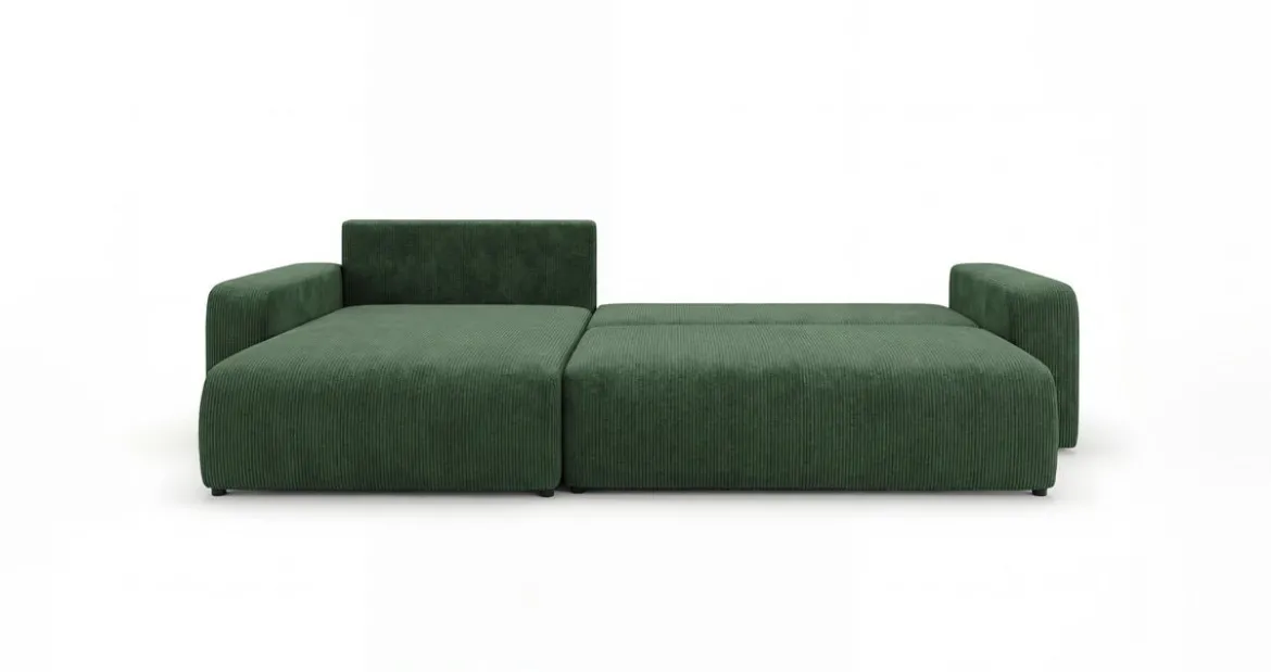 Designer Ecksofa Noma mit Schlaf- und Klappfunktion in Cord