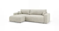 Designer Ecksofa Noma mit Schlaf- und Klappfunktion in Cord