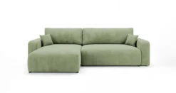 Designer Ecksofa Noma mit Schlaf- und Klappfunktion in Cord