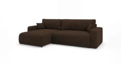Designer Ecksofa Noma mit Schlaf- und Klappfunktion in Cord