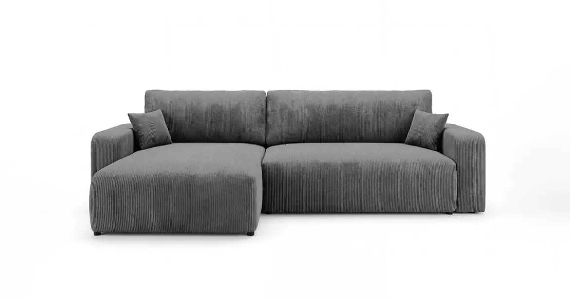 Designer Ecksofa Noma mit Schlaf- und Klappfunktion in Cord