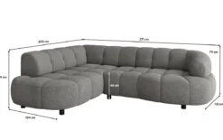 Designer Ecksofa Olivia Mini in Teddy Bouclé mit elektrischer Sitzerweiterung