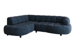 Designer Ecksofa Olivia Mini in Samt mit elektrischer Sitzerweiterung