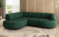 Designer Ecksofa Olivia Mini in Samt mit elektrischer Sitzerweiterung