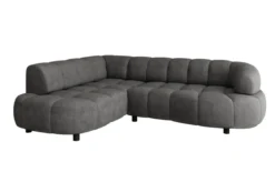 Designer Ecksofa Olivia Mini in Samt mit elektrischer Sitzerweiterung