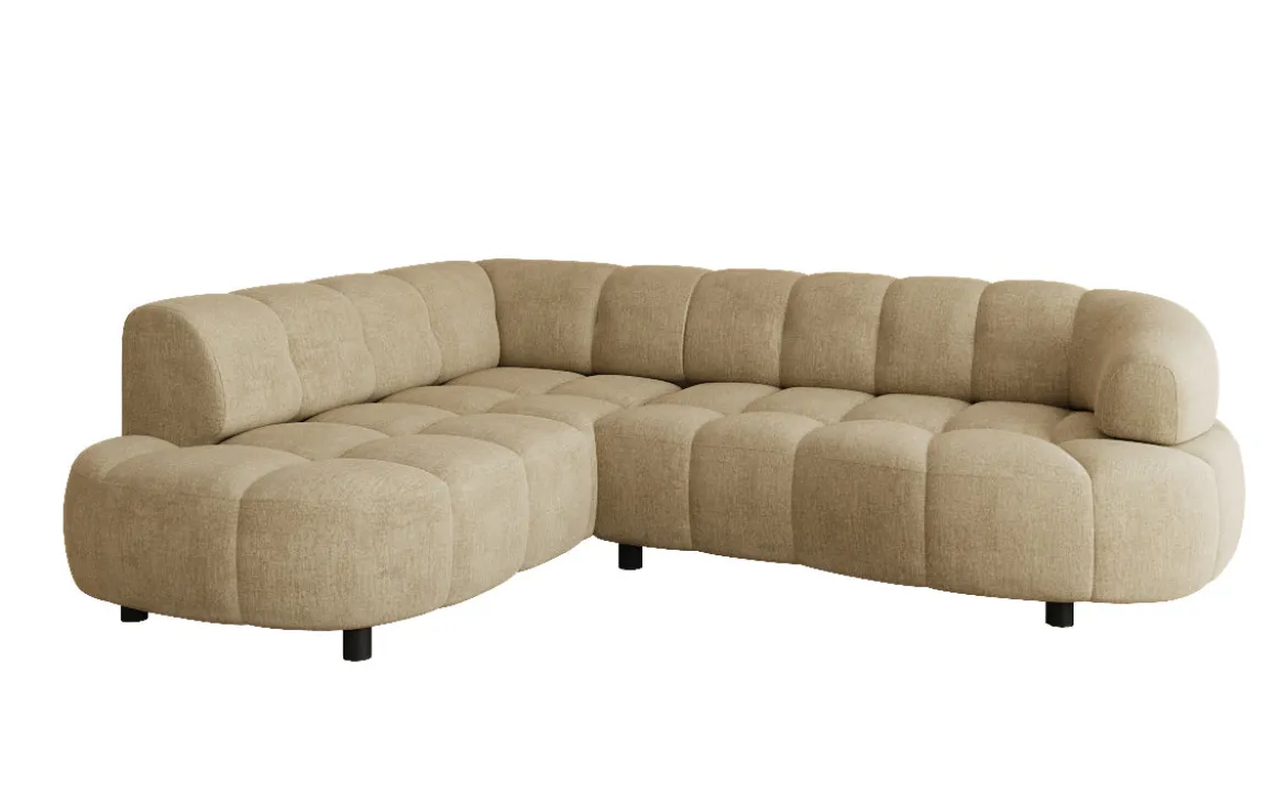 Designer Ecksofa Olivia Mini in Samt mit elektrischer Sitzerweiterung