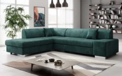 Designer Ecksofa Pina mit Schlaf- und Klappfunktion