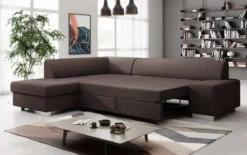 Designer Ecksofa Pina mit Schlaf- und Klappfunktion