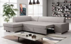 Designer Ecksofa Pina mit Schlaf- und Klappfunktion