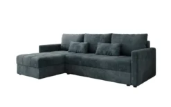 Designer Ecksofa Roma in Cord mit Schlaf- und Klappfunktion