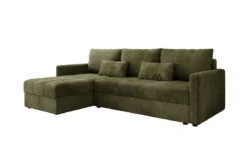 Designer Ecksofa Roma in Cord mit Schlaf- und Klappfunktion