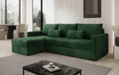 Designer Ecksofa Roma in Cord mit Schlaf- und Klappfunktion