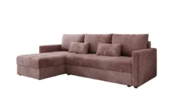 Designer Ecksofa Roma in Cord mit Schlaf- und Klappfunktion