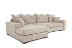 Designer Ecksofa Selena mit Schlaffunktion in Strukturstoff