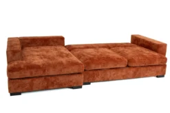 Designer Ecksofa Selena mit Schlaffunktion in Strukturstoff