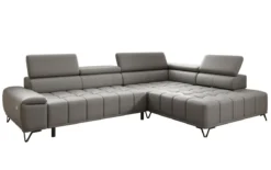 Designer Ecksofa Selora mit elektrischer Schlaffunktion und verstellbarerer Rückenlehne in Echtleder