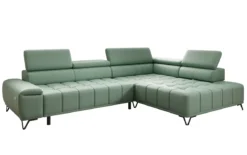 Designer Ecksofa Selora mit elektrischer Schlaffunktion und verstellbarerer Rückenlehne in Echtleder