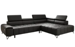 Designer Ecksofa Selora mit elektrischer Schlaffunktion und verstellbarerer Rückenlehne in Echtleder