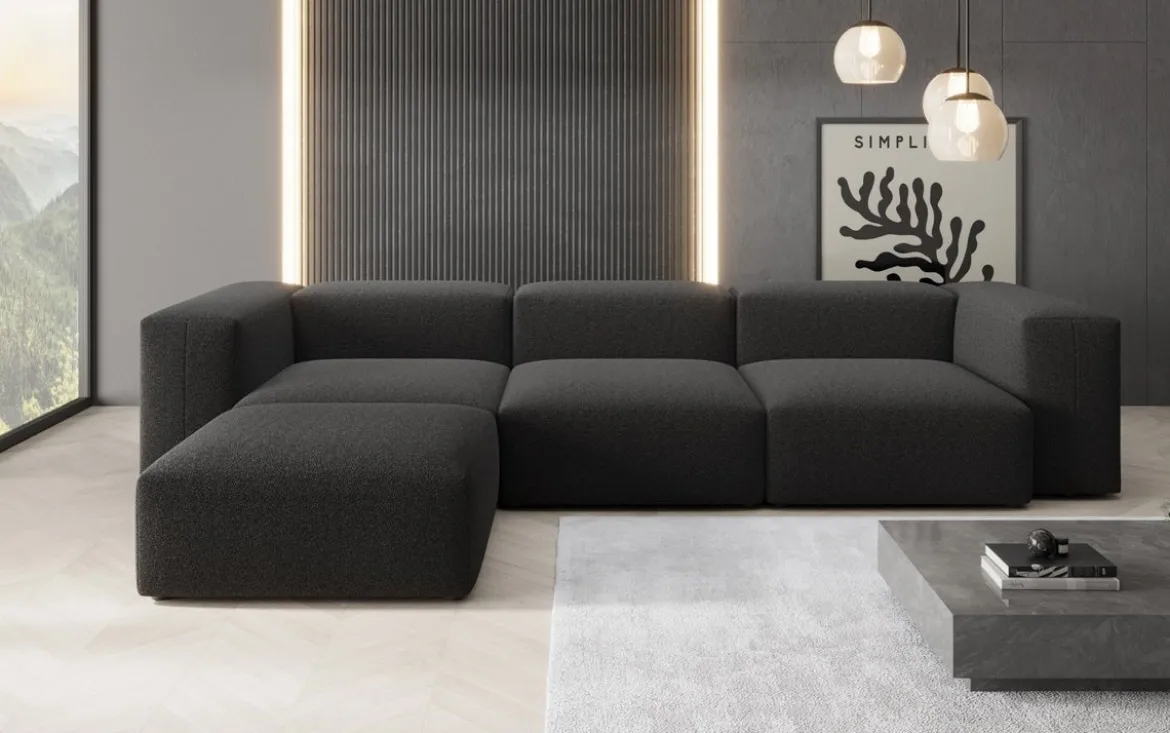 Designer Ecksofa Snug in Bouclé