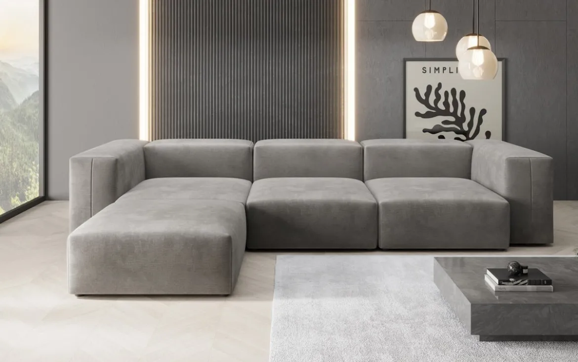 Designer Ecksofa Snug in Samt