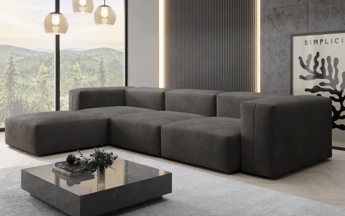 Designer Ecksofa Snug in Samt