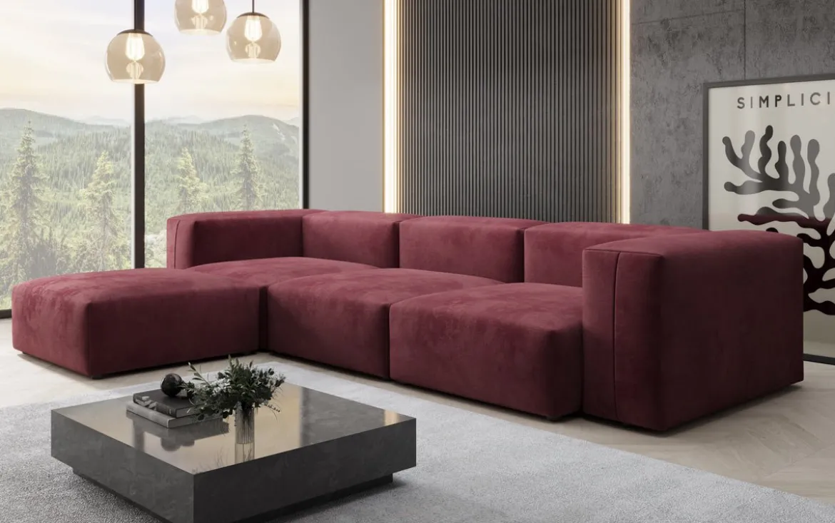 Designer Ecksofa Snug in Samt