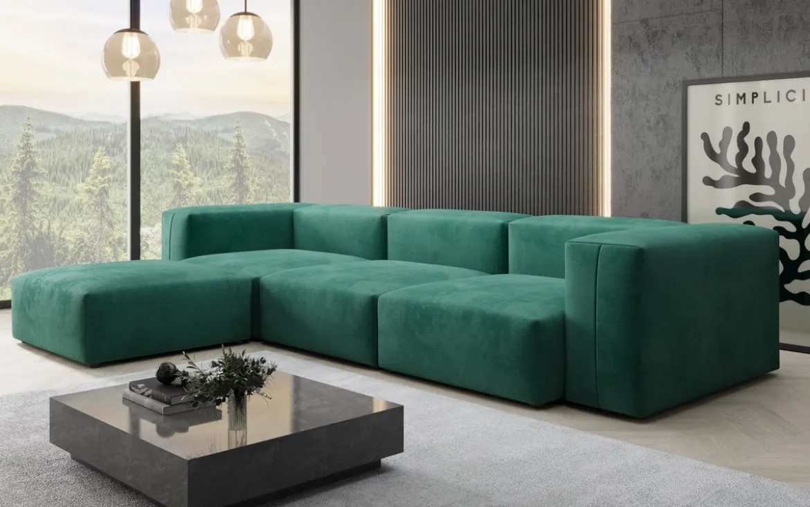 Designer Ecksofa Snug in Samt