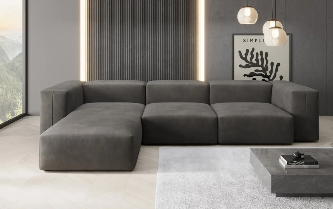 Designer Ecksofa Snug in Samt