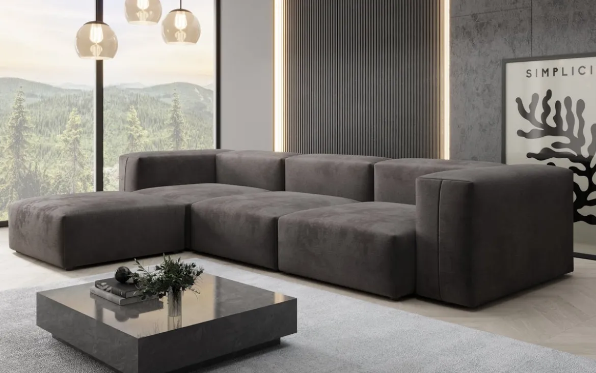 Designer Ecksofa Snug in Samt