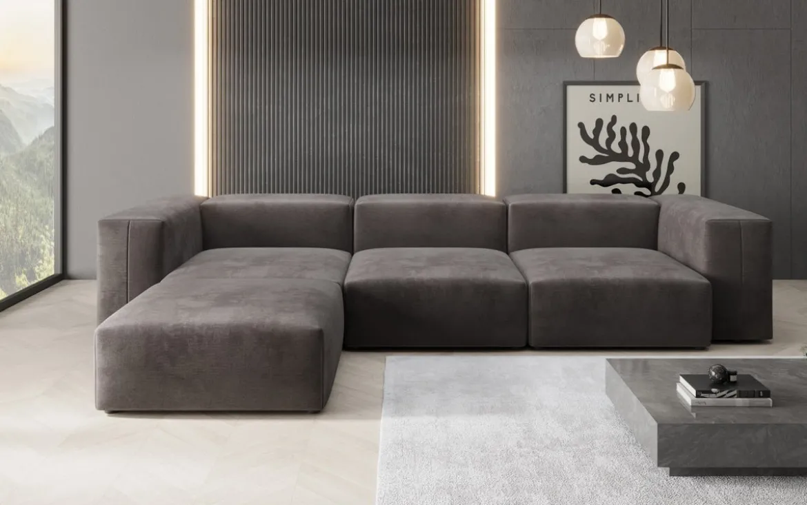 Designer Ecksofa Snug in Samt