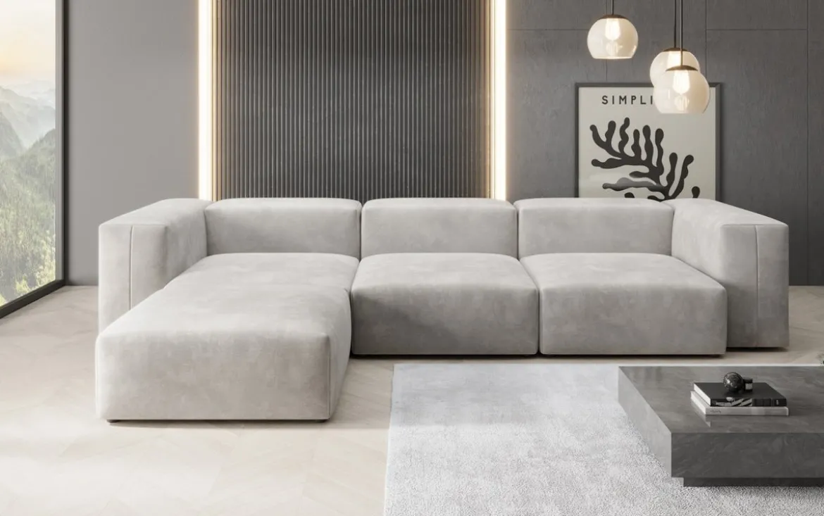 Designer Ecksofa Snug in Samt