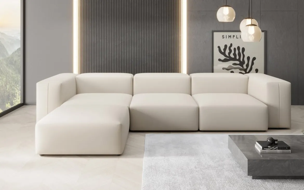 Designer Ecksofa Snug in Stoff