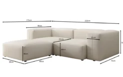 Designer Ecksofa Snug Mini in Stoff