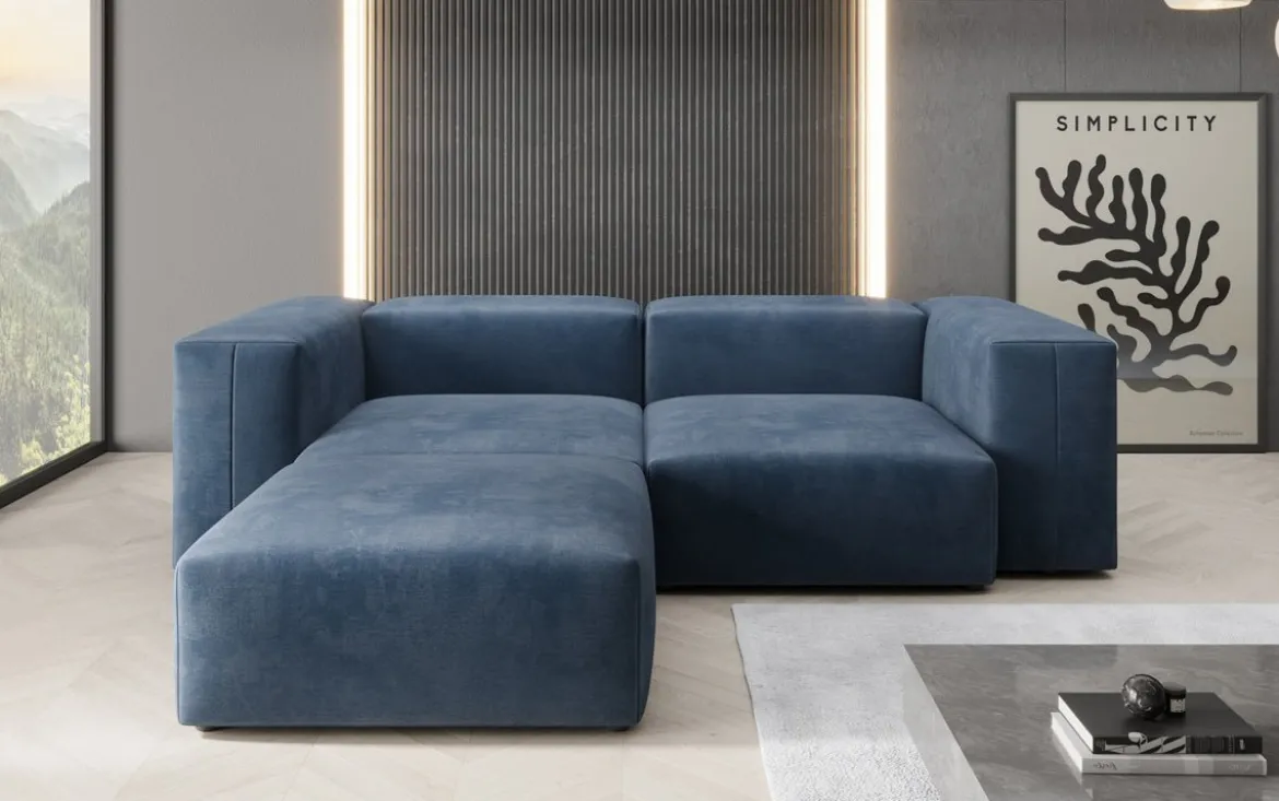 Designer Ecksofa Snug Mini in Samt