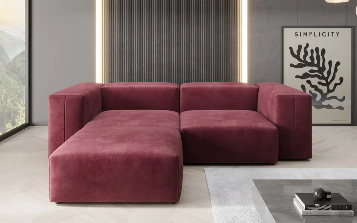 Designer Ecksofa Snug Mini in Samt