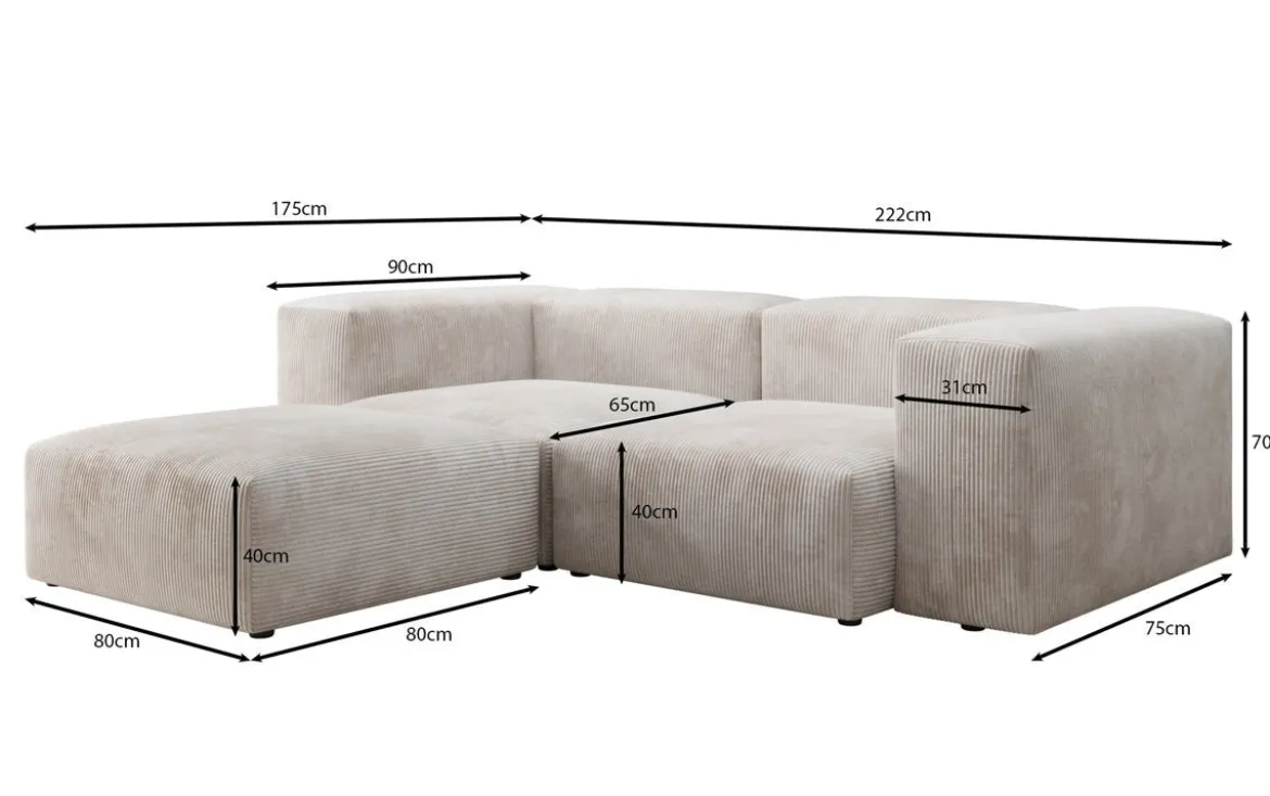 Designer Ecksofa Snug Mini in Cord