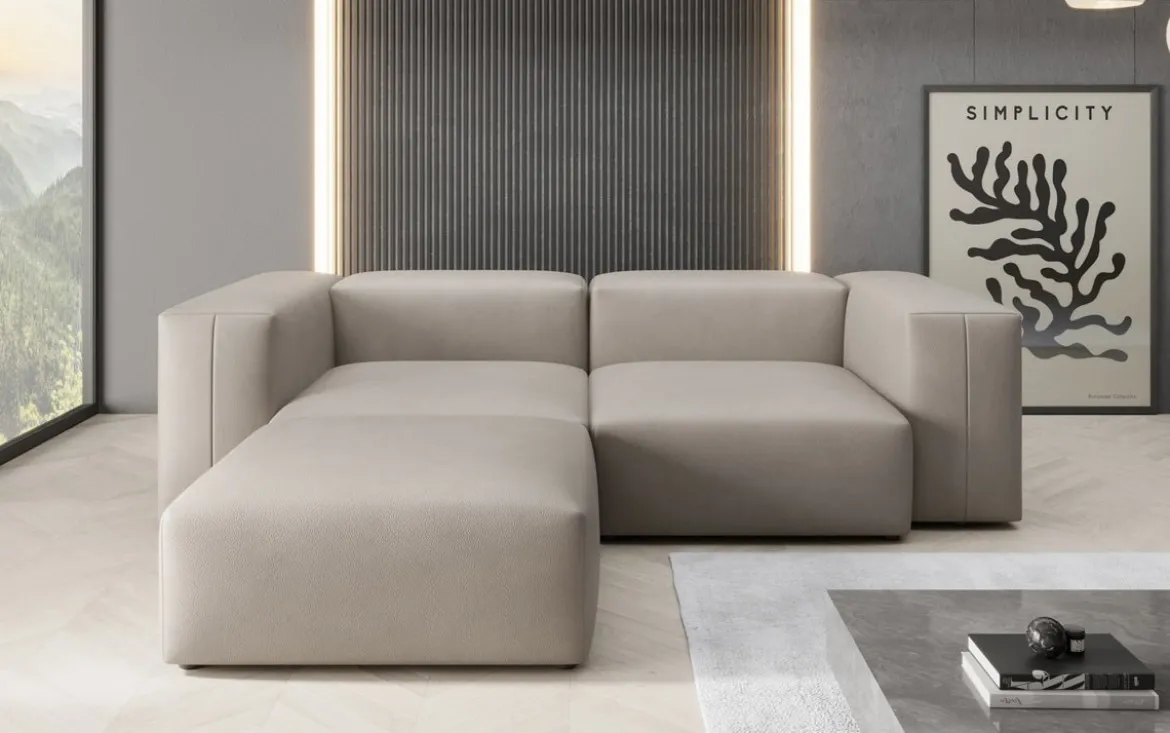 Designer Ecksofa Snug Mini in Echtleder