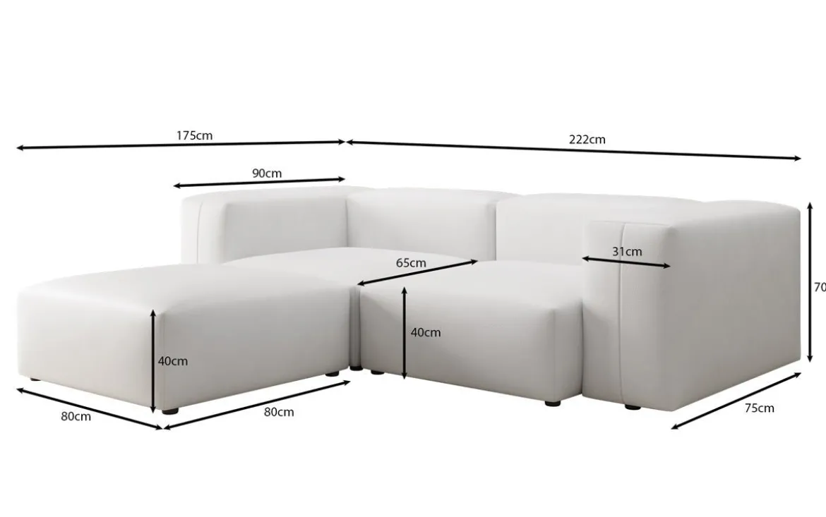 Designer Ecksofa Snug Mini in Echtleder