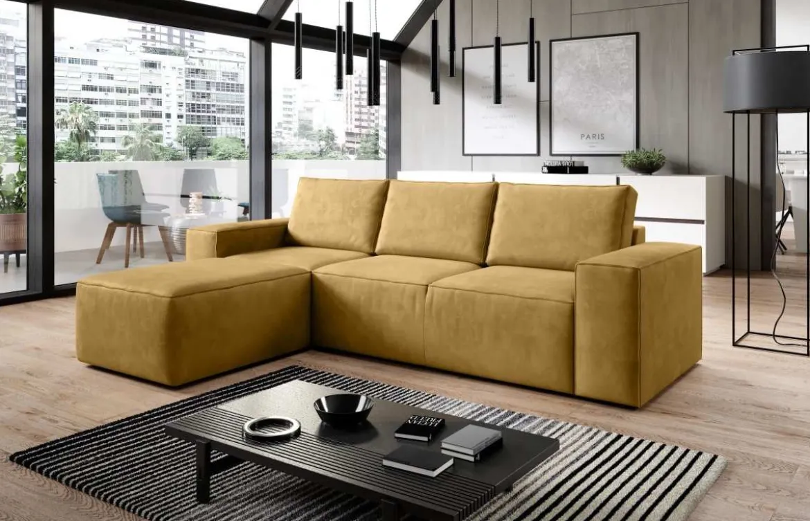 Designer Ecksofa Solaris mit Schlaffunktion und Stauraum