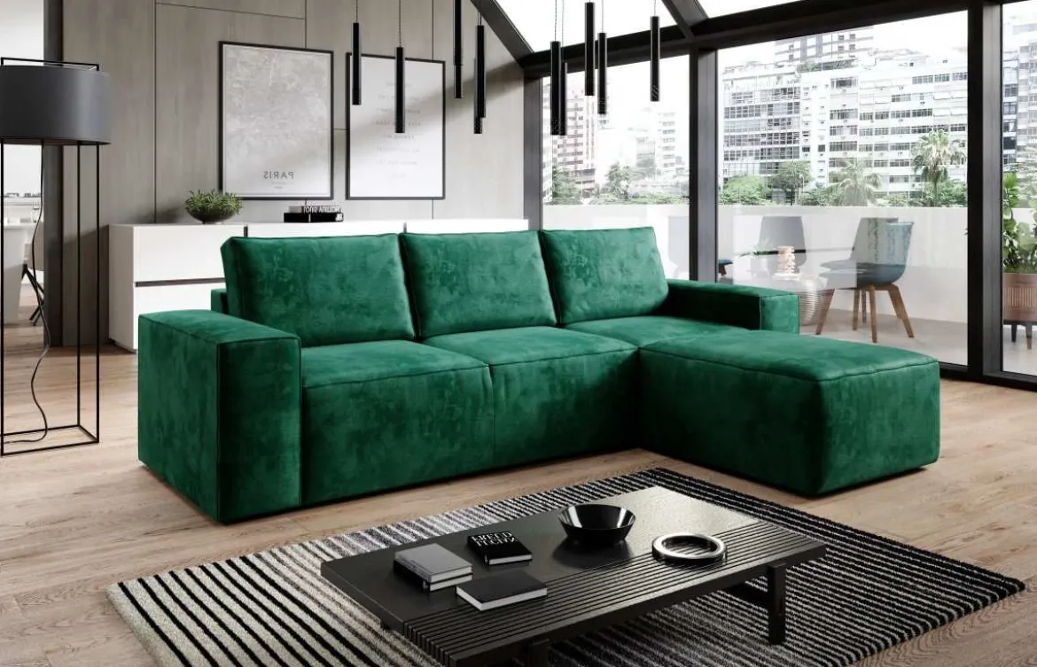 Designer Ecksofa Solaris mit Schlaffunktion und Stauraum