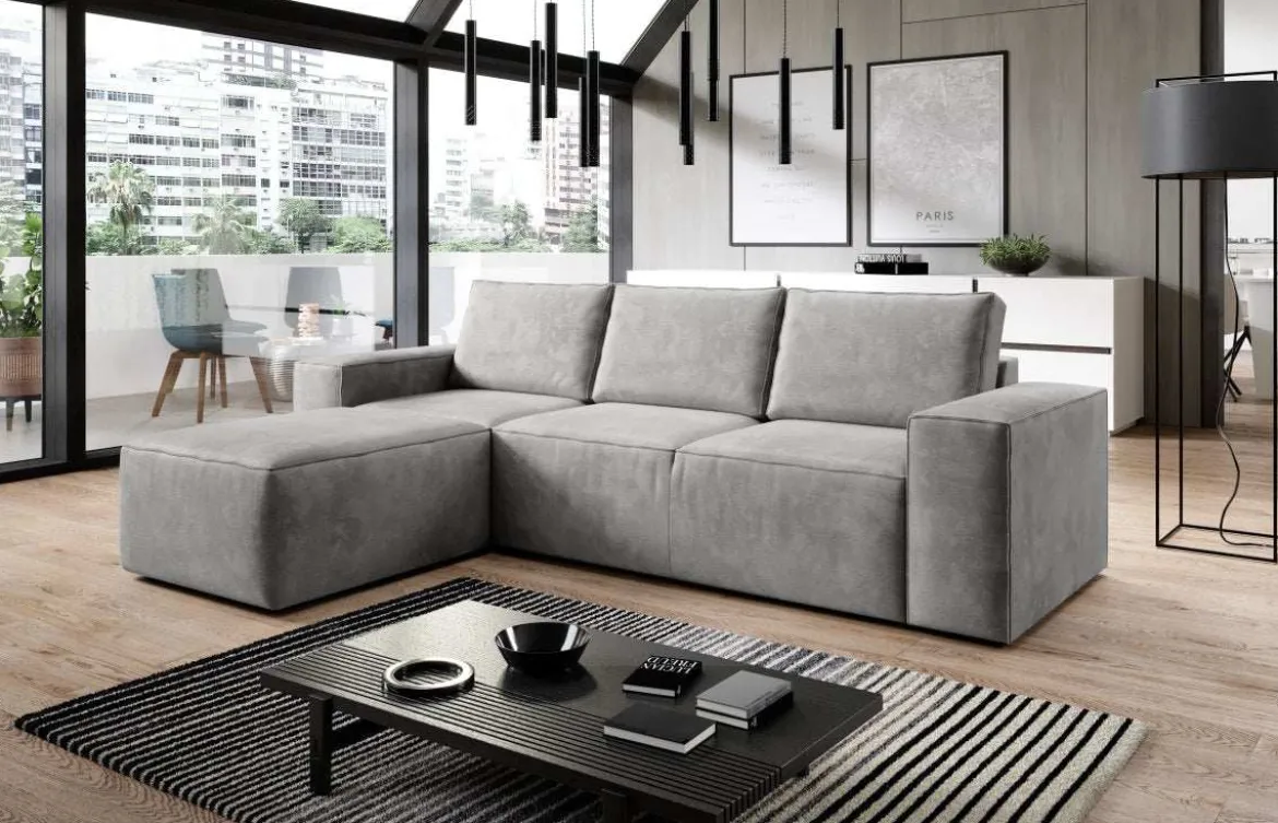 Designer Ecksofa Solaris mit Schlaffunktion und Stauraum